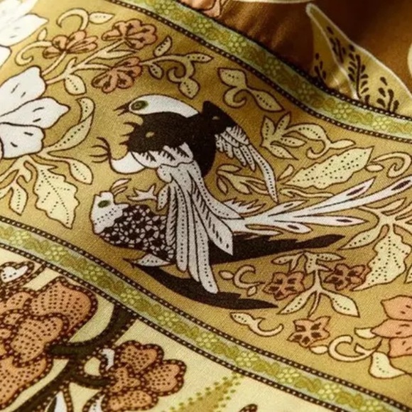 Long Sleeve Boho Floral Gypsy Print Dress Yellow - Picture 7 of 10